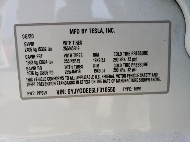 5YJYGDEE6LF010550 Tesla Model Y