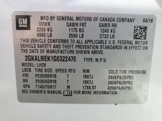 2GKALNEK1G6322476 GMC Terrain Sle