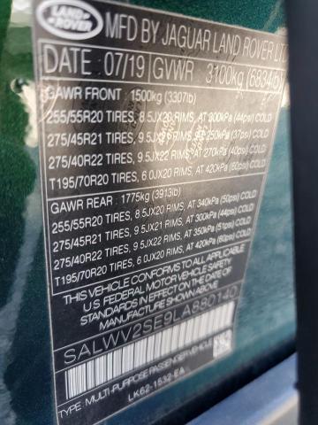 SALWV2SE9LA880140 Land Rover Range Rover Sport P525 Autobiography