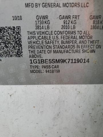 2019 CHEVROLET CRUZ 1G1BE5SM9K7119014