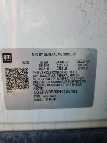 2022 CHEVROLET BOLT EV 1L 1G1FW6S03N4125401