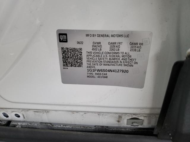 2022 CHEVROLET BOLT EV 1L 1G1FW6S04N4127920