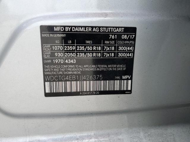 2018 MERCEDES-BENZ GLA 250 - WDCTG4EB1JJ426375