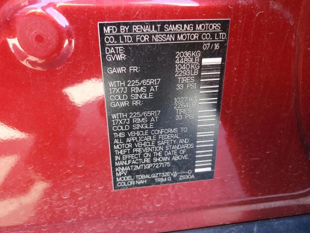 KNMAT2MT1GP727175 Nissan ROGUE S