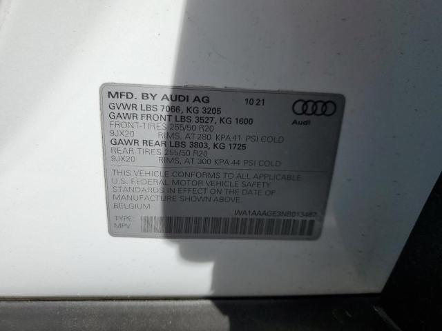 2022 AUDI E-TRON PRE - WA1AAAGE3NB013467