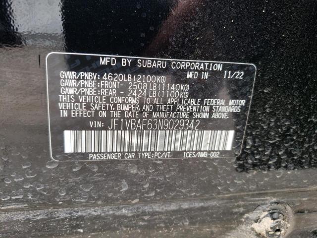 JF1VBAF63N9029342 Subaru Wrx Premium