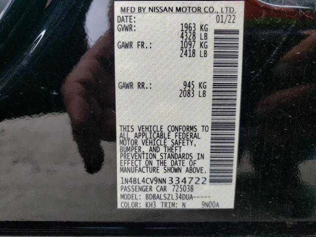 2022 NISSAN ALTIMA SR - 1N4BL4CV9NN334722