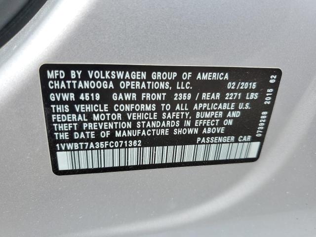 2015 VOLKSWAGEN PASSAT SE - 1VWBT7A35FC071362