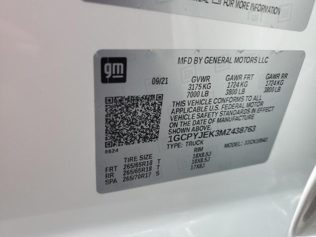 2021 CHEVROLET SILVERADO - 1GCPYJEK3MZ438763