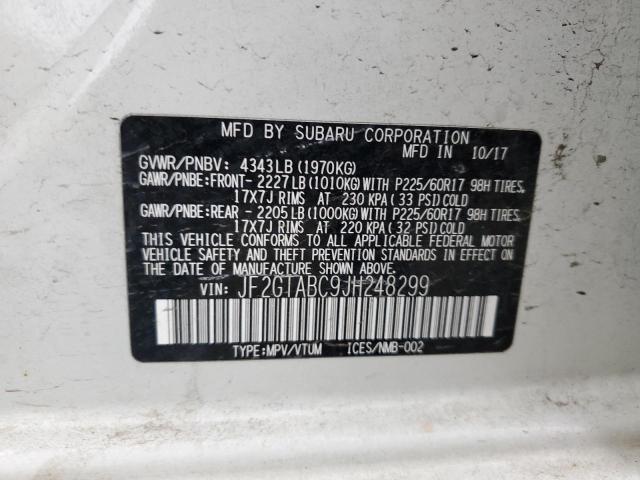 JF2GTABC9JH248299 Subaru Crosstrek Premium