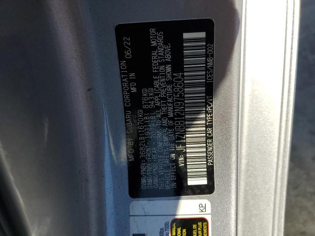 2022 TOYOTA GR 86 JF1ZNBB12N9758604