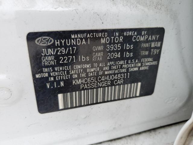 2017 HYUNDAI IONIQ BLUE - KMHC65LC4HU048311