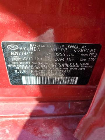 2020 HYUNDAI IONIQ BLUE - KMHC65LC4LU198475