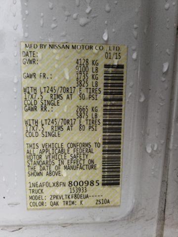 2015 NISSAN NV 2500 - 1N6AF0LX8FN800985