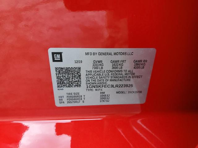 2020 CHEVROLET TAHOE SPEC 1GNSKFEC3LR223925
