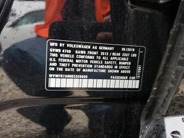 2019 VOLKSWAGEN ARTEON SE WVWFR7AN9KE026699