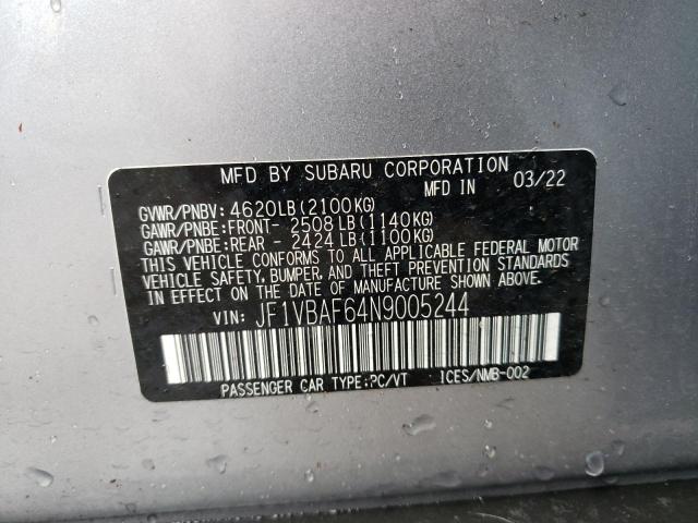 JF1VBAF64N9005244 Subaru Wrx Premium