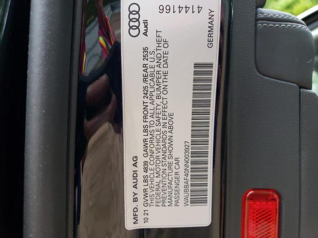 WAUBBAF40NN003927 Audi A4 PREMIUM 12