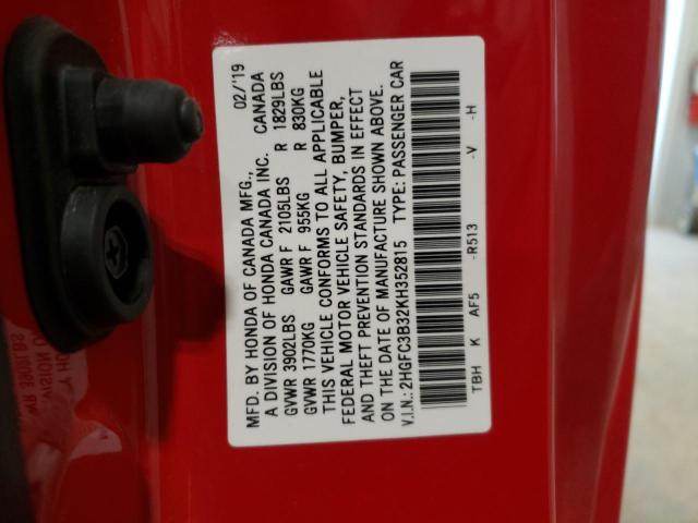 2HGFC3B32KH352815 Honda CIVIC EX