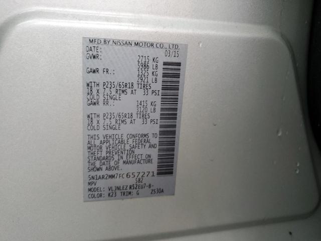 5N1AR2MM7FC657271 Nissan Pathfinder S
