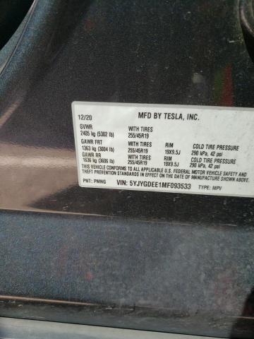 5YJYGDEE1MF093533 Tesla Model Y