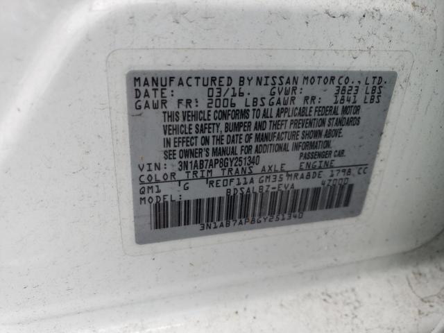 3N1AB7AP8GY251340 Nissan SENTRA S