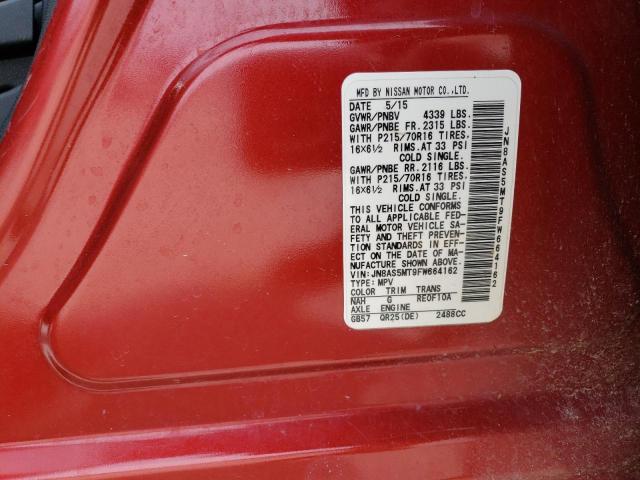 JN8AS5MT9FW664162 Nissan Rogue Select S