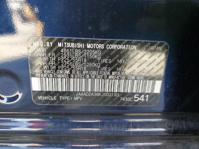 JA4AD2A36KJ002193 Mitsubishi Outlander Es