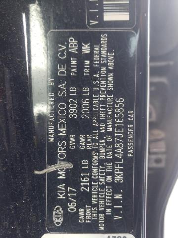 3KPFL4A87JE165856 KIA FORTE EX