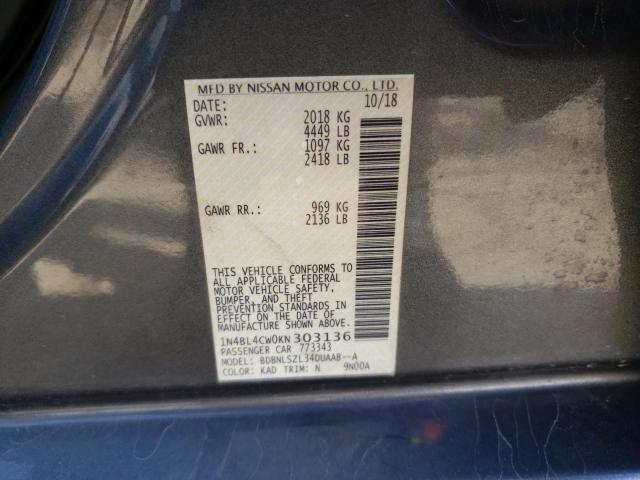 1N4BL4CW0KN303136 Nissan ALTIMA SR