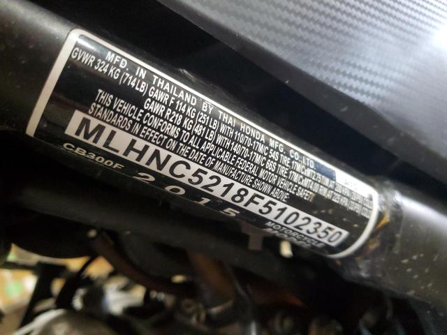 2015 HONDA CB300 F MLHNC5218F5102350