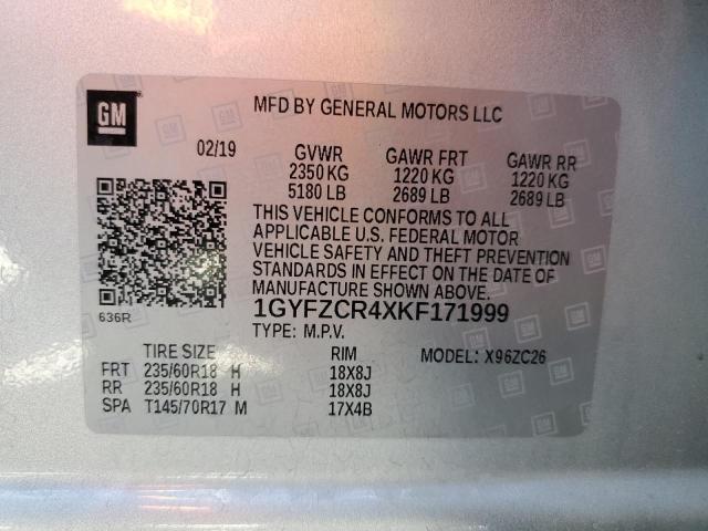 1GYFZCR4XKF171999 Cadillac Xt4 Premium Luxury