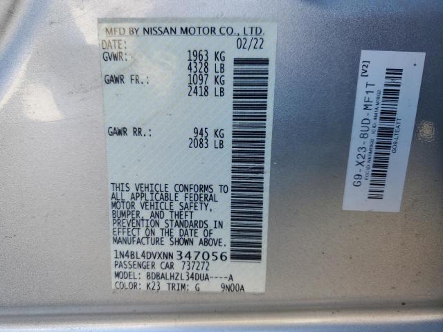 2022 NISSAN ALTIMA SV - 1N4BL4DVXNN347056