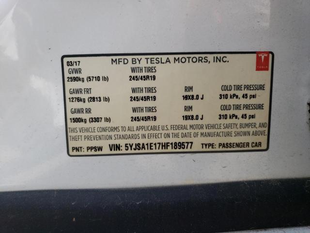 5YJSA1E17HF189577 Tesla MODEL S