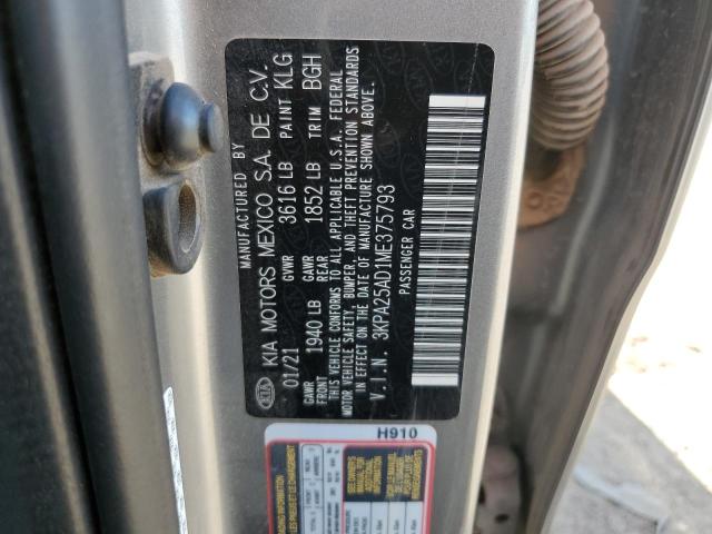 3KPA25AD1ME375793 KIA RIO S