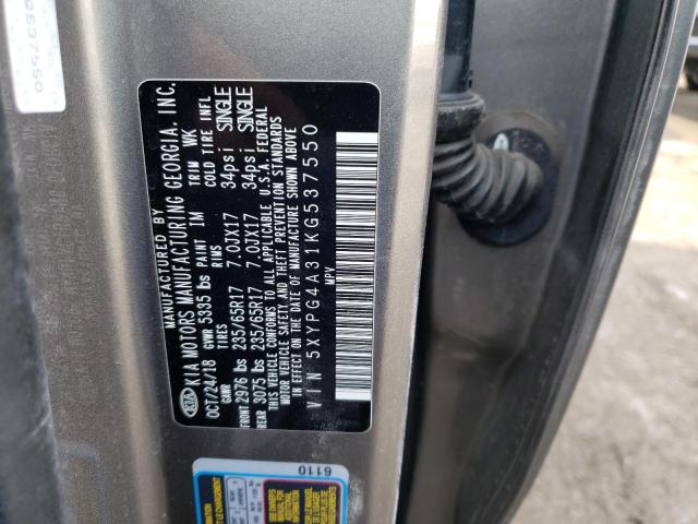 5XYPG4A31KG537550 KIA SORENTO L