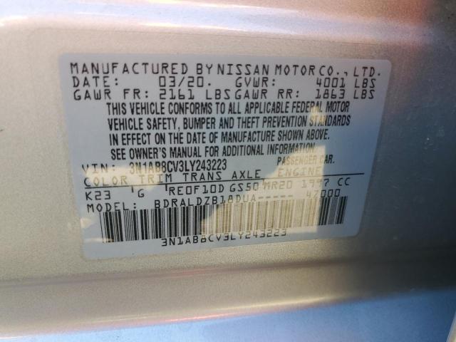 3N1AB8CV3LY243223 Nissan SENTRA SV