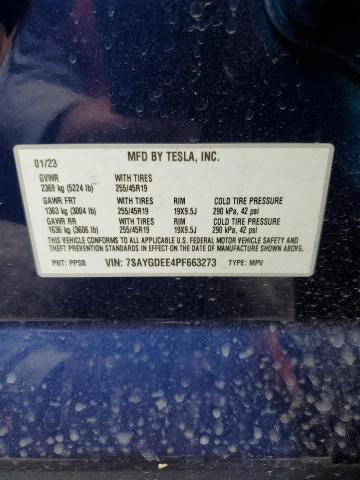7SAYGDEE4PF663273 Tesla Model Y