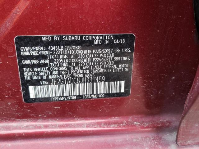 JF2GTADC8JH331459 Subaru Crosstrek Premium