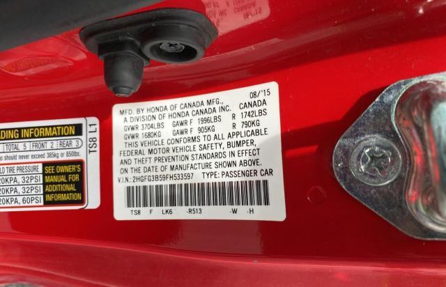 2015 HONDA CIVIC LX - 2HGFG3B59FH533597