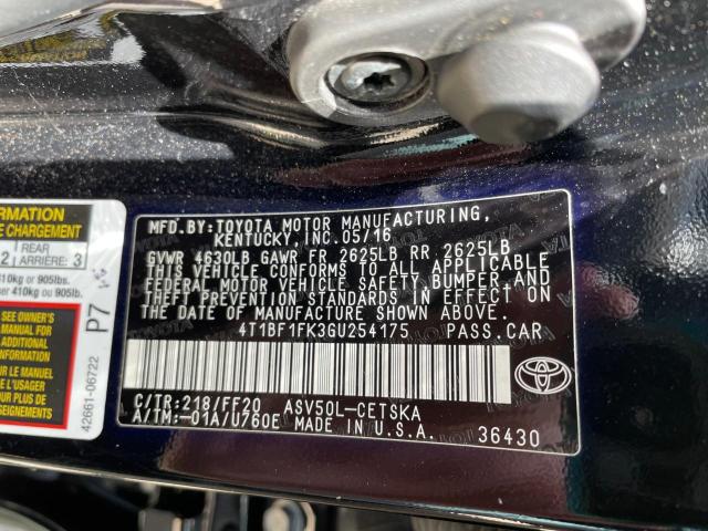2016 TOYOTA CAMRY LE - 4T1BF1FK3GU254175