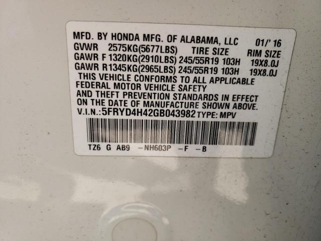 5FRYD4H42GB043982 Acura Mdx Technology