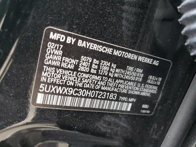 2017 BMW X3 XDRIVE2 5UXWX9C30H0T23183
