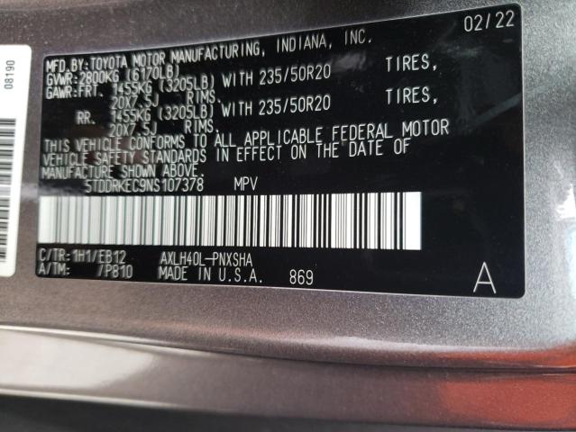 2022 TOYOTA SIENNA XSE - 5TDDRKEC9NS107378