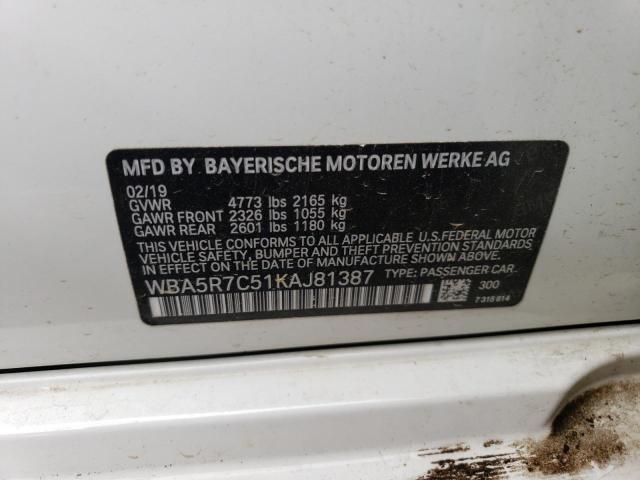 2019 BMW 330XI - WBA5R7C51KAJ81387