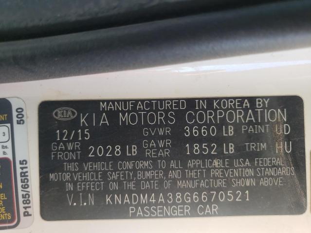 KNADM4A38G6670521 KIA RIO LX