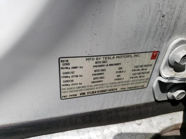 5YJSA1E40GF142674 Tesla MODEL S