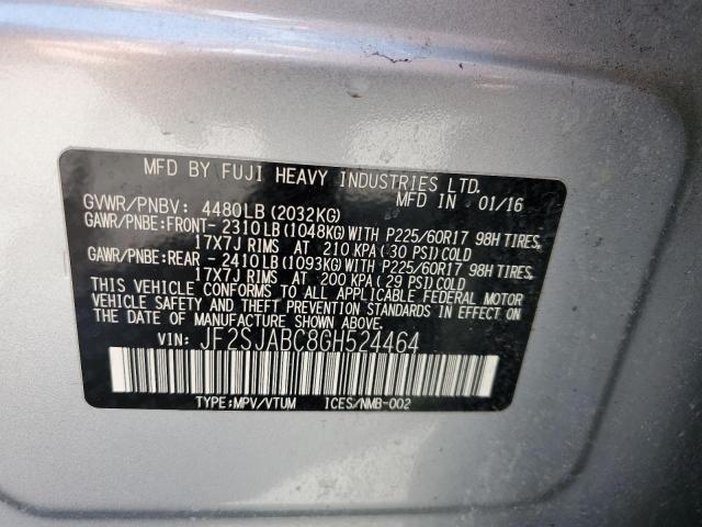 JF2SJABC8GH524464 Subaru Forester 2.5i