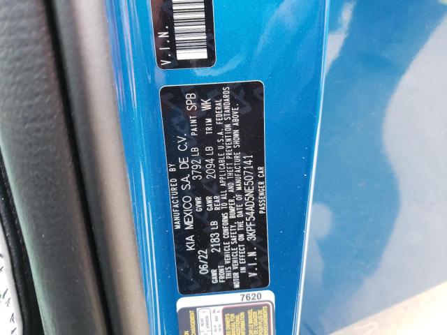 3KPF54AD5NE507141 KIA Forte Gt Line