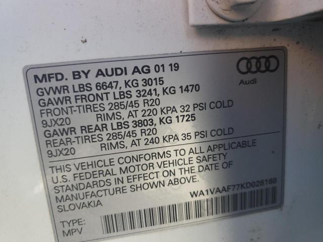 2019 AUDI Q7 PRESTIG - WA1VAAF77KD028168